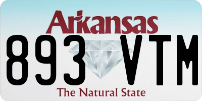 AR license plate 893VTM