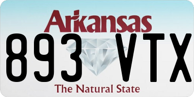 AR license plate 893VTX