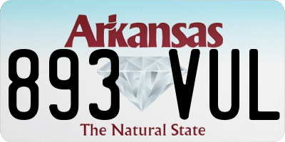 AR license plate 893VUL
