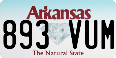 AR license plate 893VUM