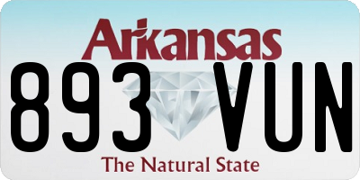 AR license plate 893VUN