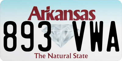 AR license plate 893VWA