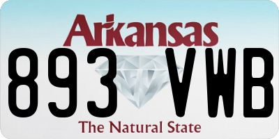 AR license plate 893VWB