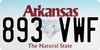 AR license plate 893VWF
