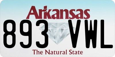 AR license plate 893VWL