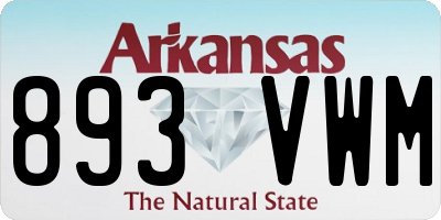 AR license plate 893VWM