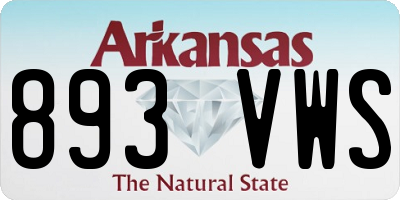 AR license plate 893VWS