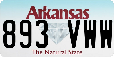 AR license plate 893VWW