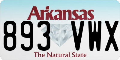 AR license plate 893VWX