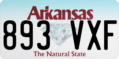 AR license plate 893VXF