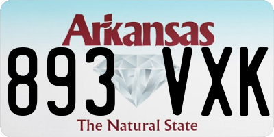 AR license plate 893VXK