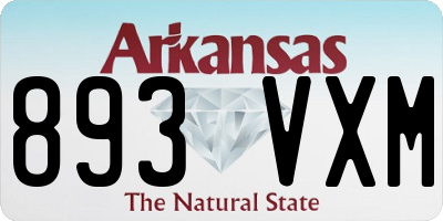 AR license plate 893VXM