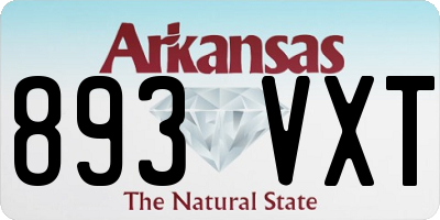 AR license plate 893VXT