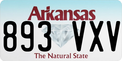 AR license plate 893VXV