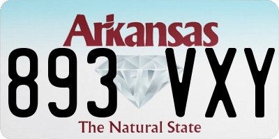 AR license plate 893VXY