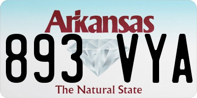 AR license plate 893VYA