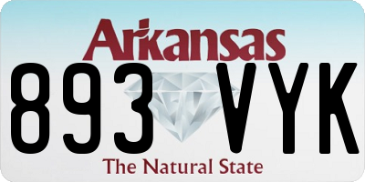 AR license plate 893VYK