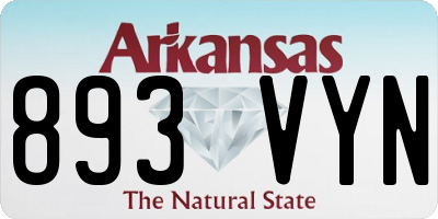 AR license plate 893VYN