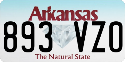 AR license plate 893VZO