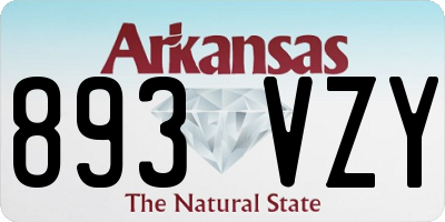 AR license plate 893VZY
