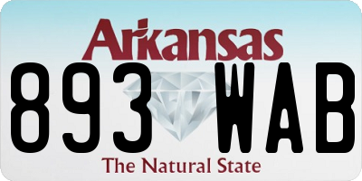 AR license plate 893WAB