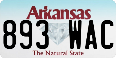 AR license plate 893WAC