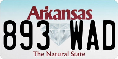 AR license plate 893WAD