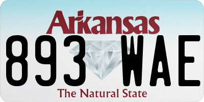 AR license plate 893WAE