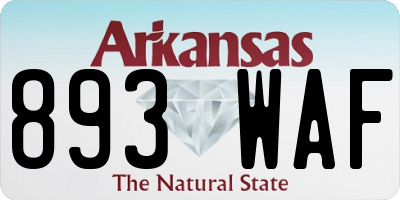 AR license plate 893WAF