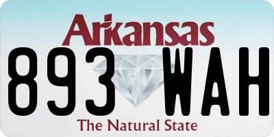 AR license plate 893WAH