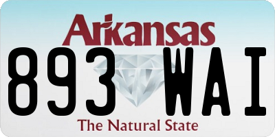 AR license plate 893WAI
