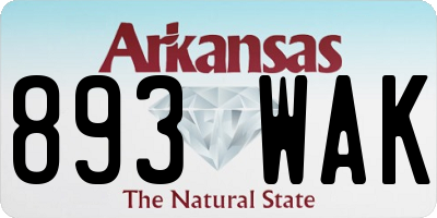 AR license plate 893WAK