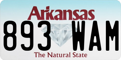AR license plate 893WAM