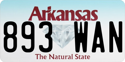AR license plate 893WAN
