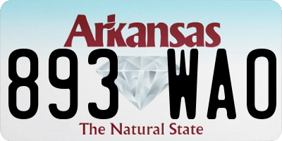 AR license plate 893WAO