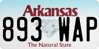 AR license plate 893WAP