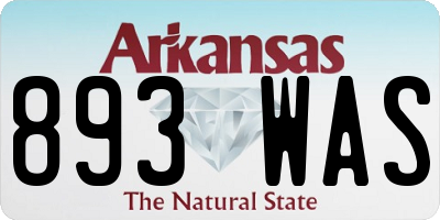 AR license plate 893WAS