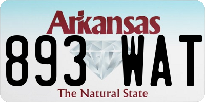 AR license plate 893WAT