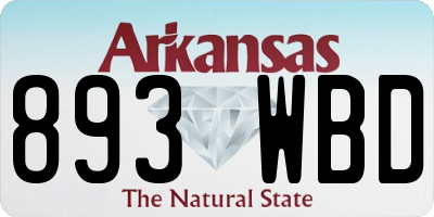 AR license plate 893WBD
