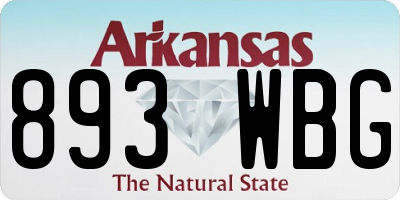 AR license plate 893WBG