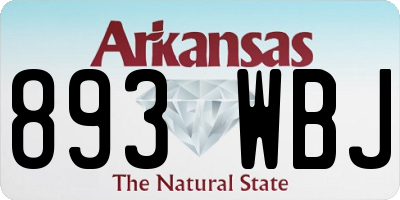 AR license plate 893WBJ