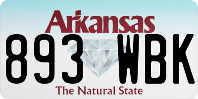 AR license plate 893WBK