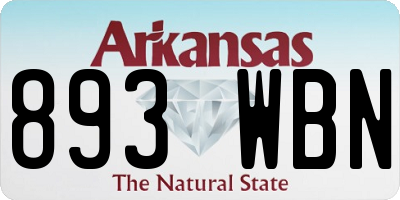 AR license plate 893WBN