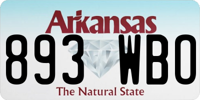 AR license plate 893WBO