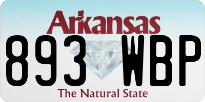 AR license plate 893WBP
