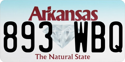 AR license plate 893WBQ