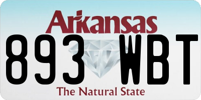 AR license plate 893WBT