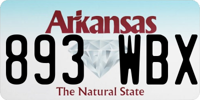 AR license plate 893WBX