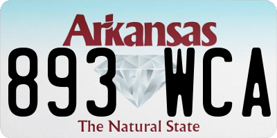 AR license plate 893WCA