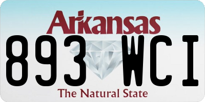AR license plate 893WCI